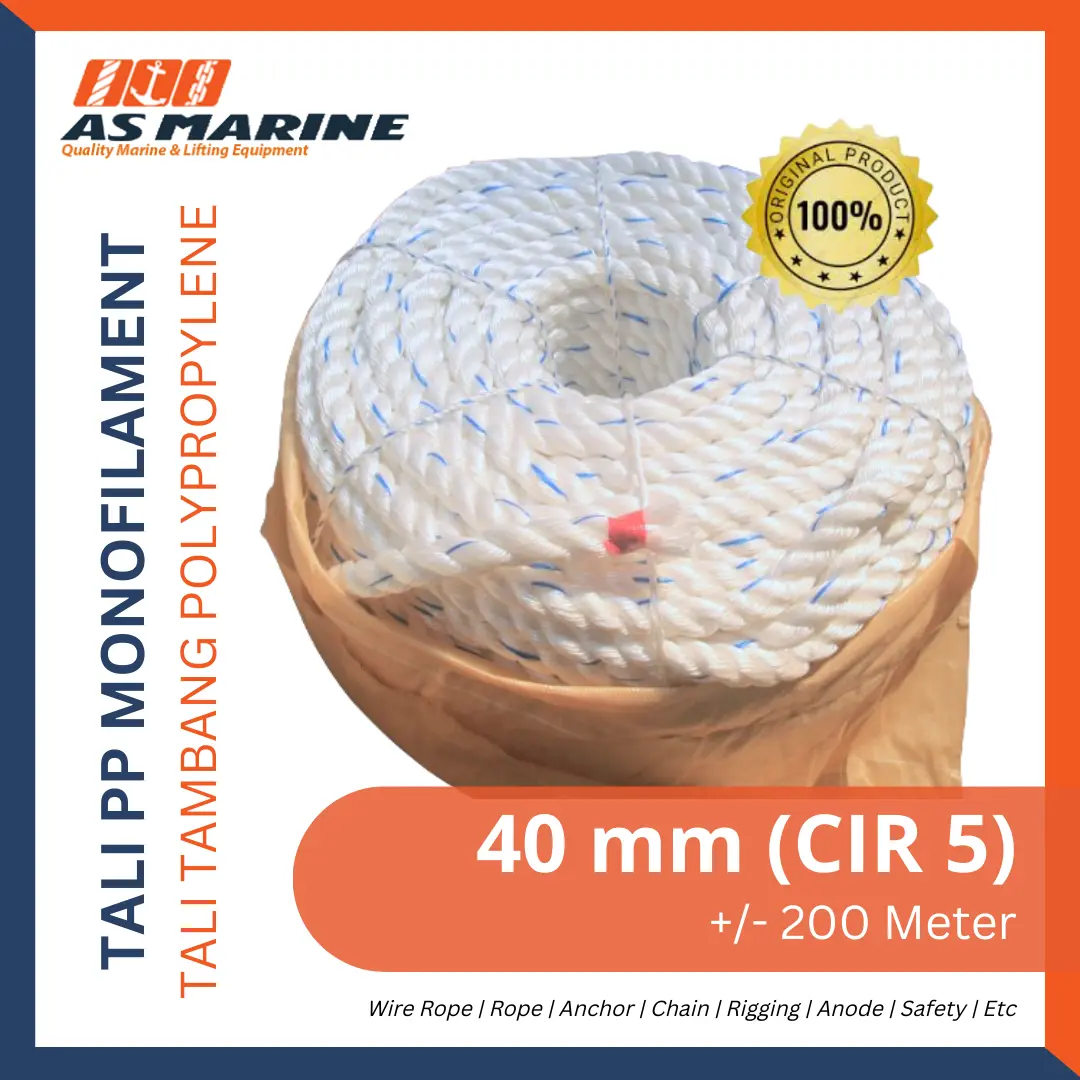 Tali Tambang PP Mono / Tali Plastik PP Monofilament 40 mm